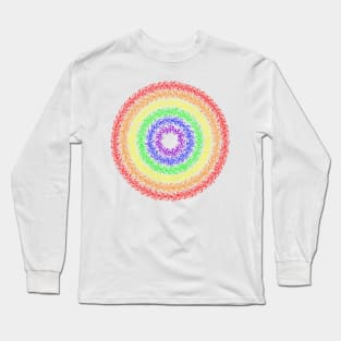 Rainbow Doodle Mandala Long Sleeve T-Shirt